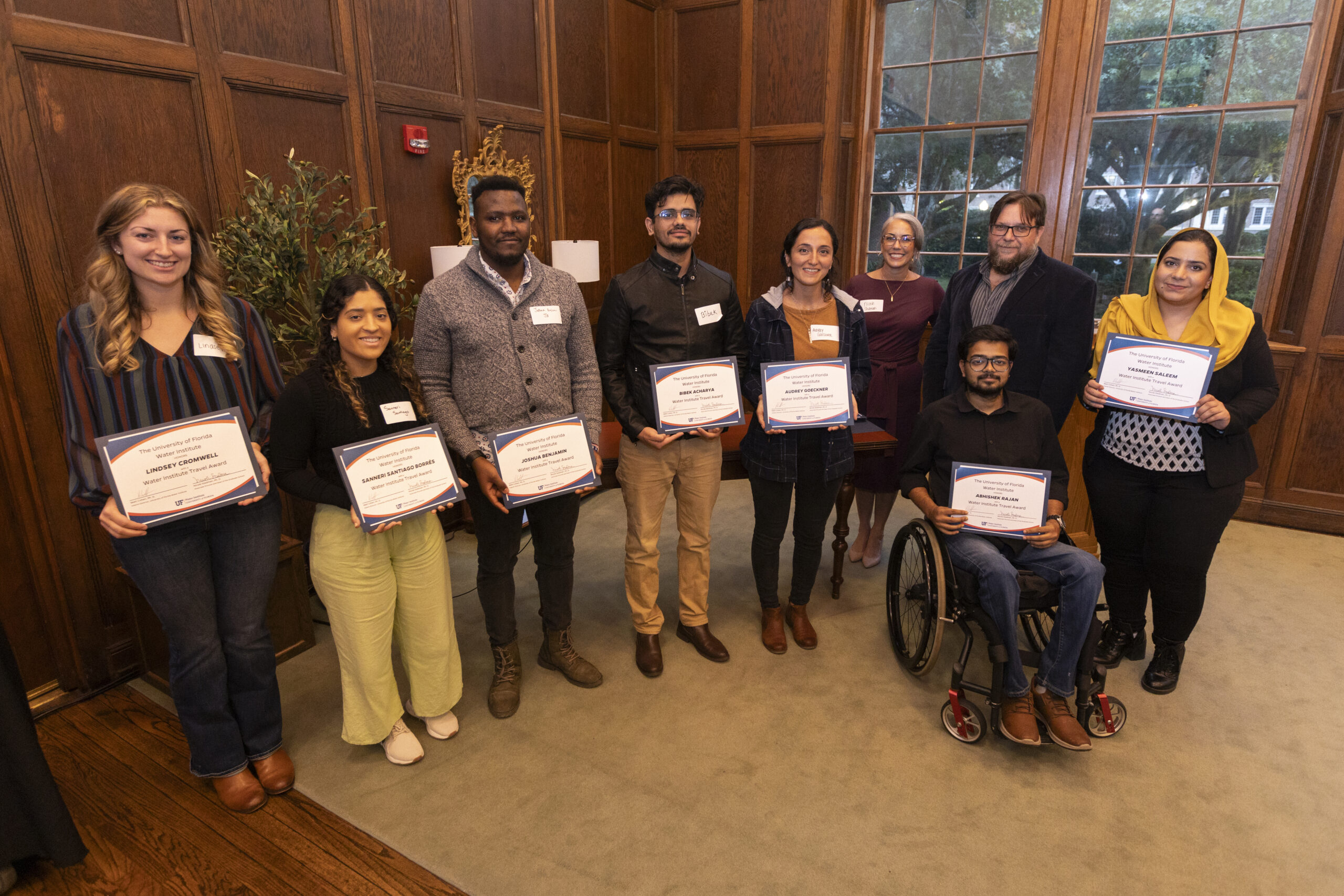 Graduate students being presented with their Travel Awards.