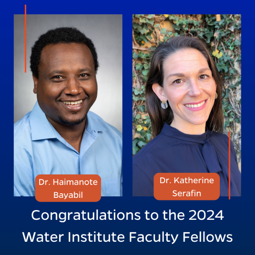 Congratulations to the 2024 UF Water Institute Faculty Fellows Drs. Haimanote Bayabil and Katherine Serafin.