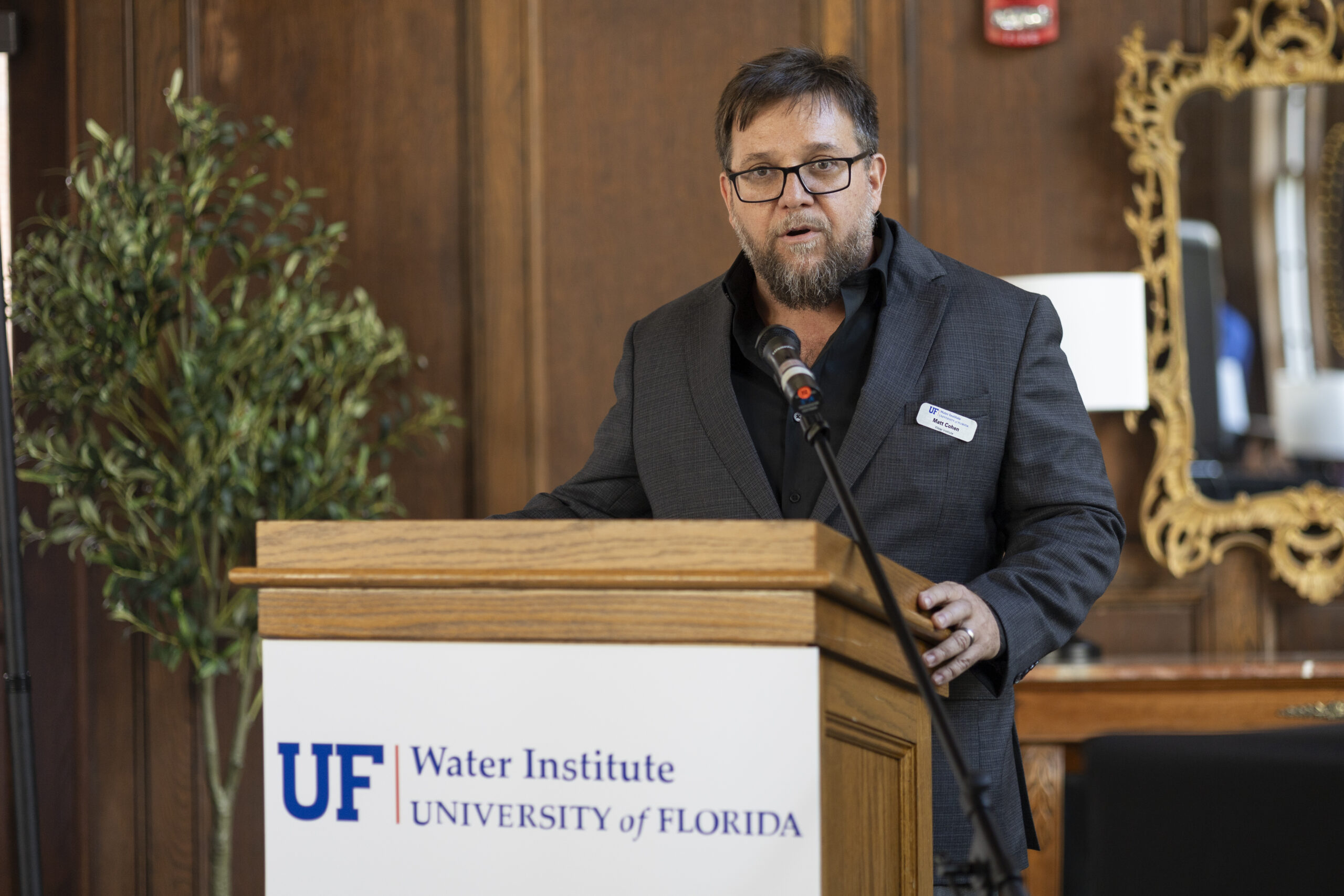 2023 Water Institute awards ceremony on Wednesday, November 15th. Faculty Fellow Dr. Mike Allen being presented with award.
