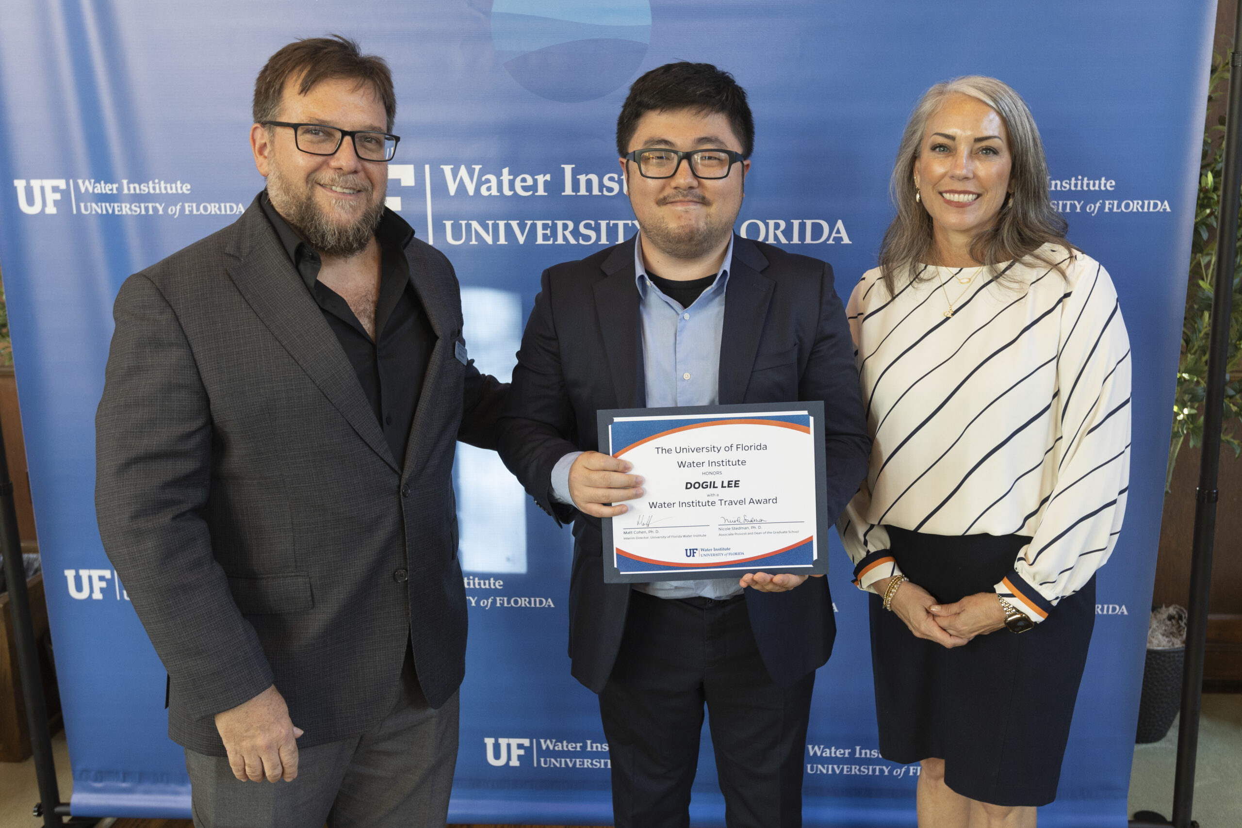 2023 Water Institute awards ceremony on Wednesday, November 15th. Paul Donsky and Gabrielle Quadrado being presented with Water Institute Ambassador recognition