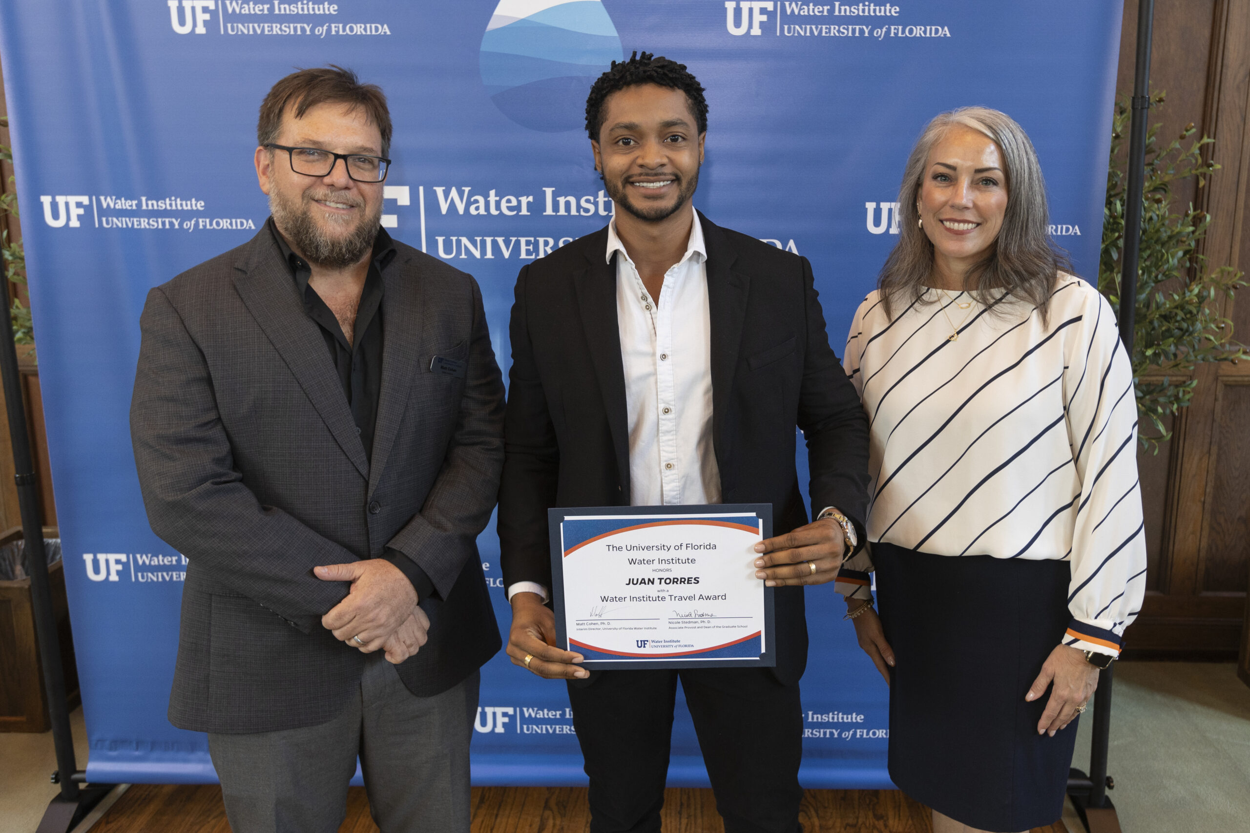 2023 Water Institute awards ceremony on Wednesday, November 15th. Paul Donsky and Gabrielle Quadrado being presented with Water Institute Ambassador recognition