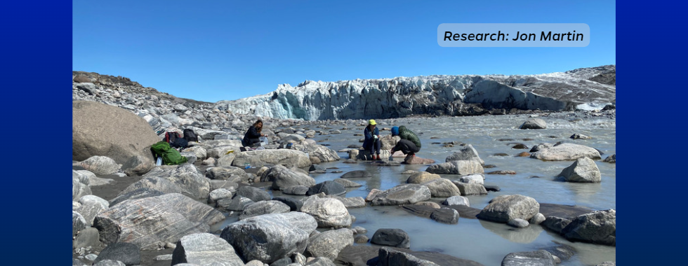 Members of the 2019 WIGF cohort sampling water and sediments from the Akuliarusiarsuup River, Greenland.
