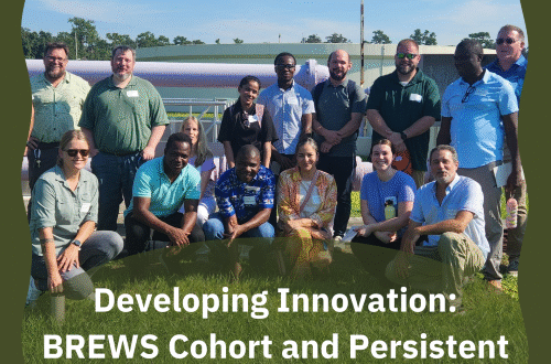 Water Institute Water Scholars BREWS cohort at a water treatment plant.