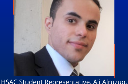 HSAC Student Representative, Ali Alruzuq, Awarded Ruan Poehling Memorial Fellowship