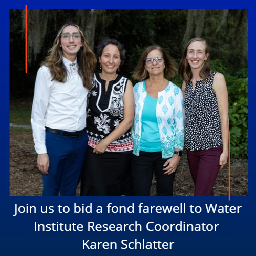 Photo of Water Institute Staff. From left to right: Christian Rodriguez, Paloma Carton de Grammont, Wendy Graham, Karen Schlatter