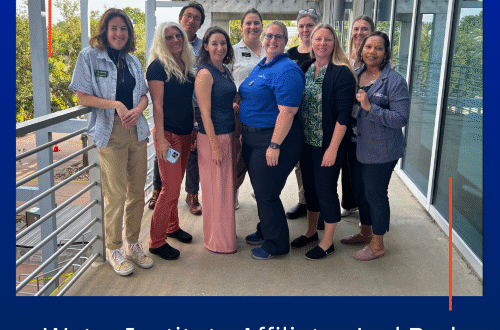 Water Institute Affiliates led Red Tide State of the Science Symposium with image of facilitation team for the event.