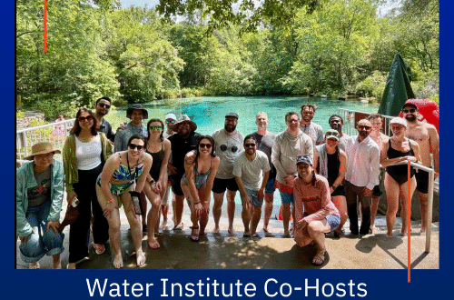 Water Institute co-hosted water quality workshop showcasing participants at a river.