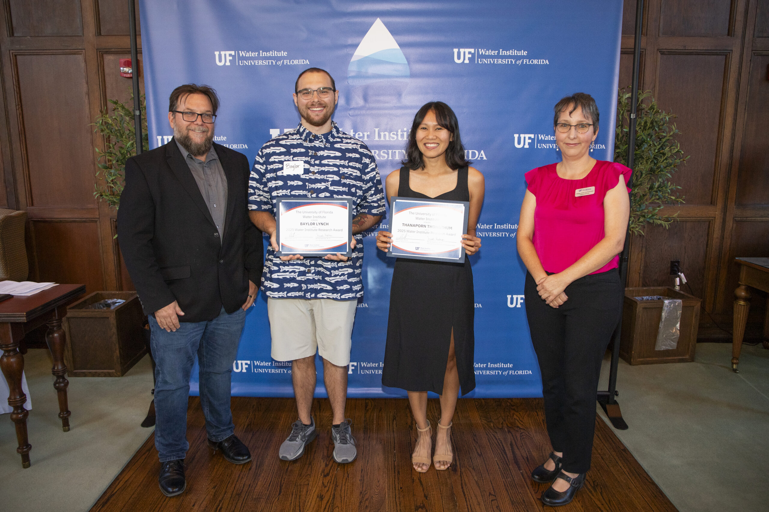 Paul Donsky and Gabrielle Quadrado being presented with Water Institute Ambassador recognition