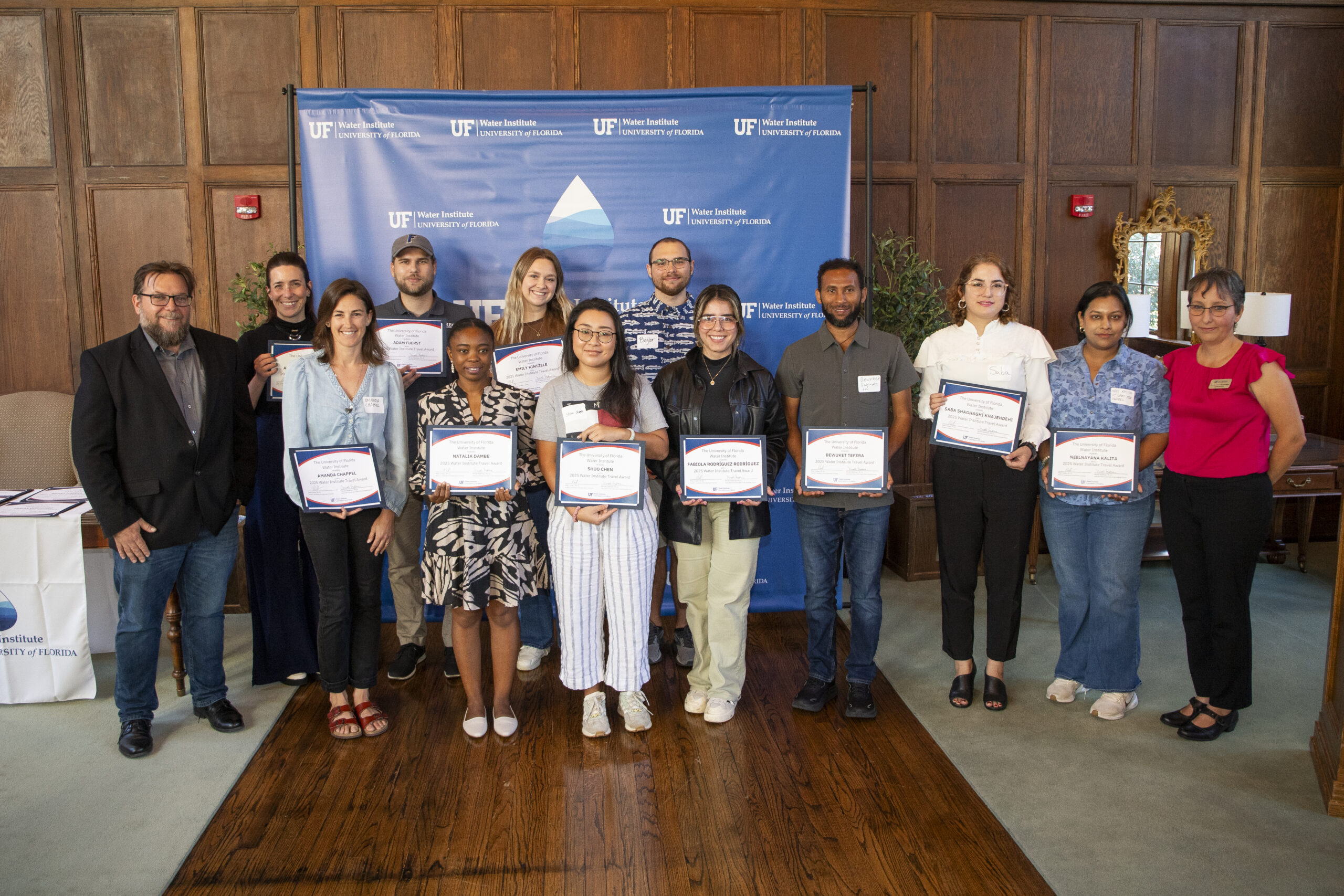 Paul Donsky and Gabrielle Quadrado being presented with Water Institute Ambassador recognition